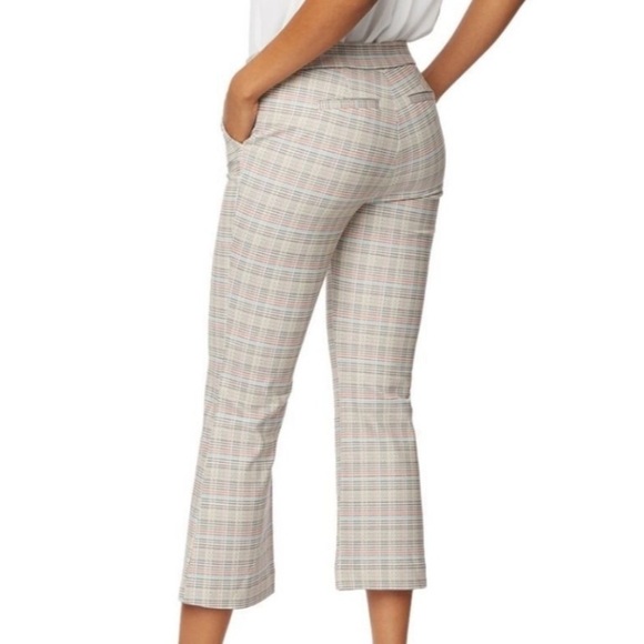 NYDJ Lift Tuck Tyburn Plaid Crop Ankle Flare Boot Cut Pants - Size 14 - Picture 2 of 9